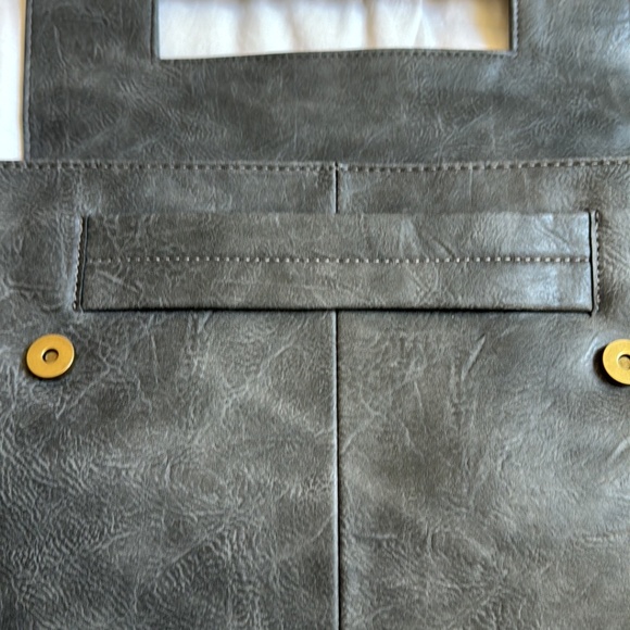 NEW Gray Vegan Leather Wristlet Clutch – Spacious & Stylish | $90 - Picture 3 of 10
